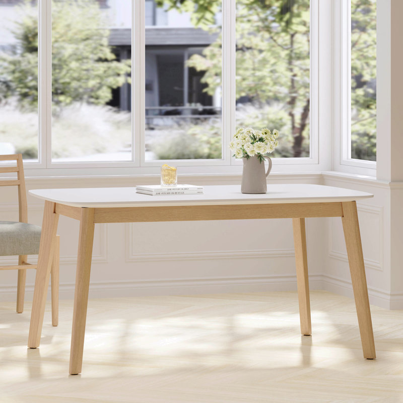 Basic Wood Dining Table, Brown/White