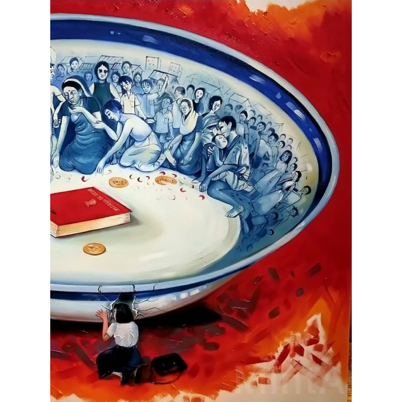 Valeur de l'éducation | Acrylique sur toile | Par Ramesh Baliram Sawale