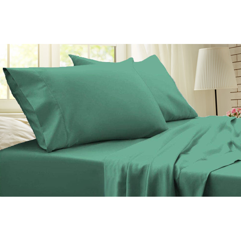 Ensemble de draps en rayonne de bambou de qualité supérieure 4 pièces, Ensemble de draps pour très grand lit avec 2 taie