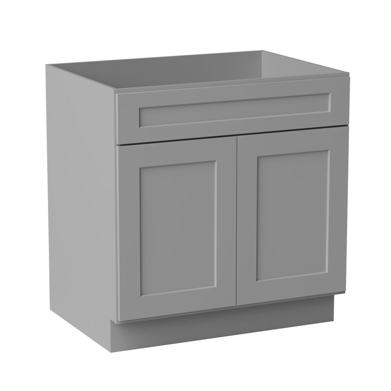 Armoire de cuisine en bois massif prêt à assembler Sinber, Gris, 33"