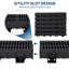 Paquet de 6, système de drainage de tranchée modulaire, drain en PEHD l 39,4 po x l 5,9 po x H 5,1 po avec grille en plastique, profil profond robuste pour l'allée, la piscine, le patio, le jardin et le trottoir