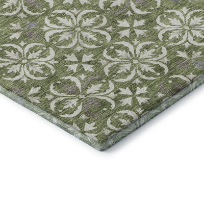 Premium Machine Washable Prisco Green Rug