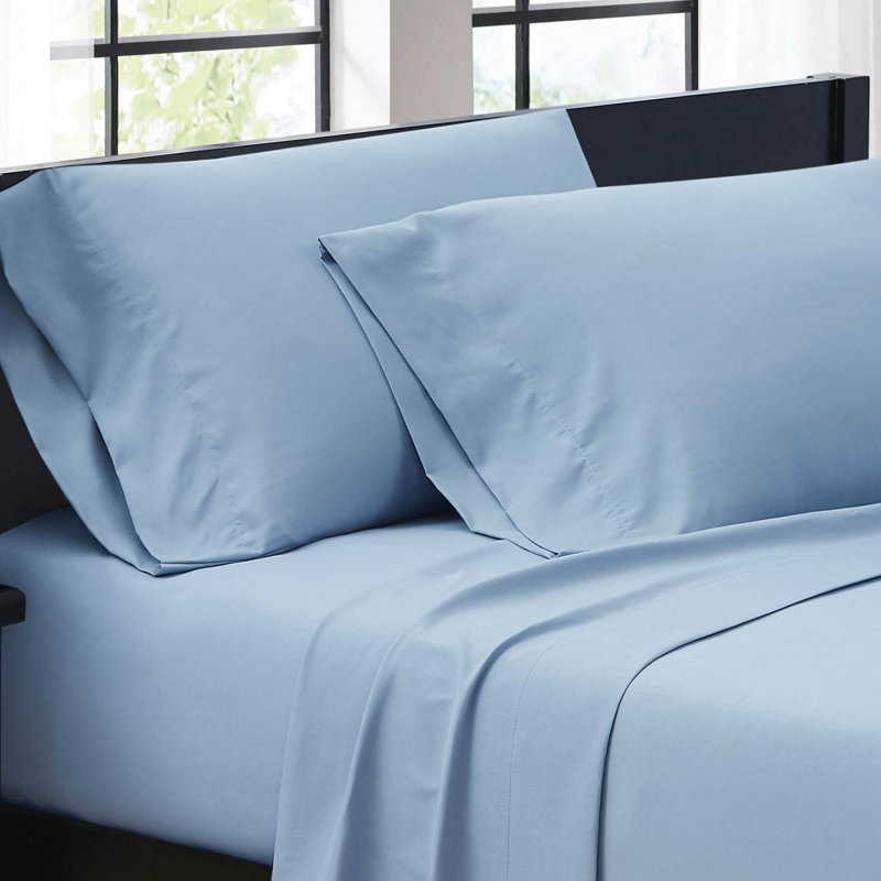 Light Blue Twin Polyester Microfiber 3-Piece Sheet Set