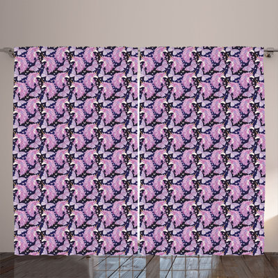 Rustic curtain, butterfly star moons, multi-colored
