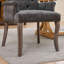 Chaise de salle à manger rembourrée en tissu chenille, fauteuil d'appoint capitonné à dossier haut avec pieds incurvés en bois massif, capacité de charge de 136 kg pour salle à manger, cuisine et bureau (chaise simple)-1620168830