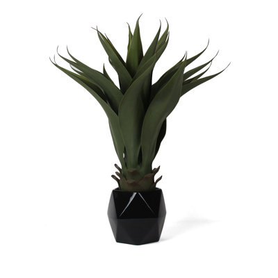 Ensemble de 2 plantes d'agave artificielles dans un pot à fleurs