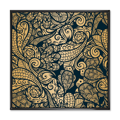 " Yellow Paisley On Black "