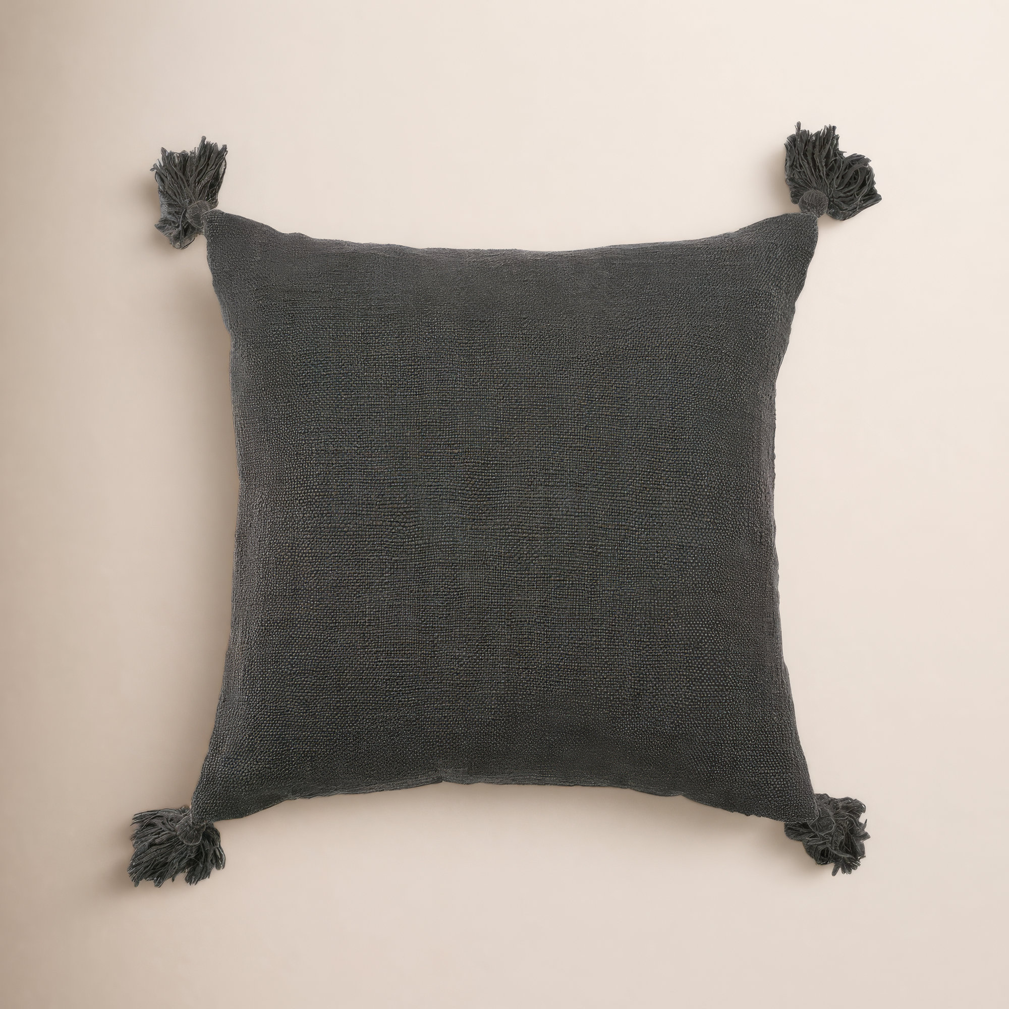 Rachel Cotton Throw Pillow Cover & Insert, Cement