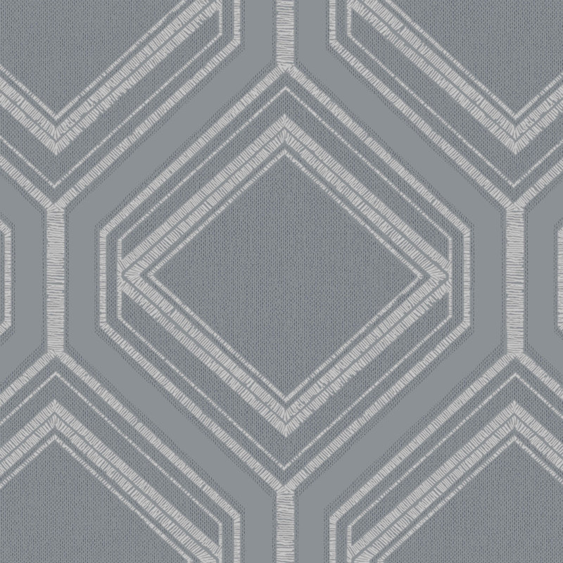 Superfresco Savile Row Geometric Metallic Wallpaper, Grey