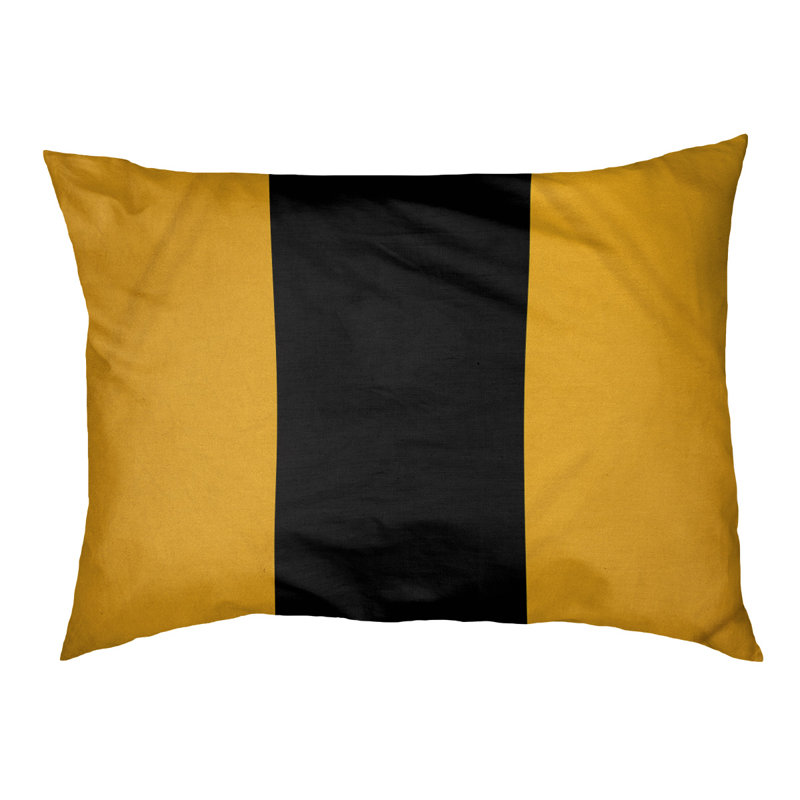 Coussin rectangulaire designer Tampa Bay, Petit (L 18 po x l 28 po), Pittsburgh doré / noir
