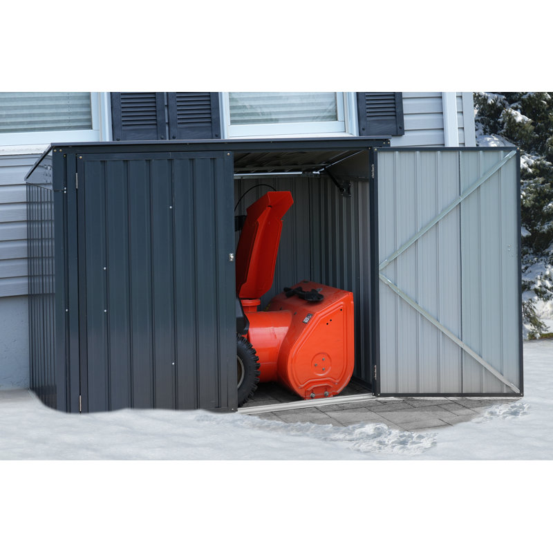 Arrow 6' x 3' Gray Galvanized Steel Horizontal Shed
