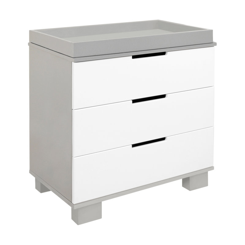 Commode à langer Modo, Gris / blanc