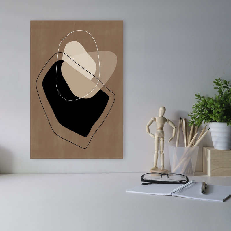 Abstract Fluid Layers Abstract Contemporary Geometric Wall Art Print 1 Piece Wrapped Canvas Wall Art, 45.72cm H x 30.48cm W