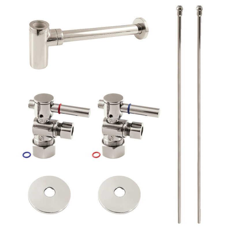 Kingston Brass Trimscape Modern Plumbing Supply Kit Combo, Polished Nickel