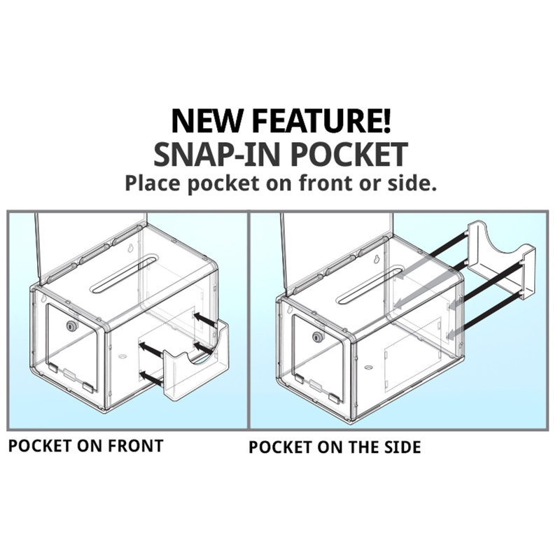 Clear Acrylic Extra Large Suggestion Box with Lock and Pedestal