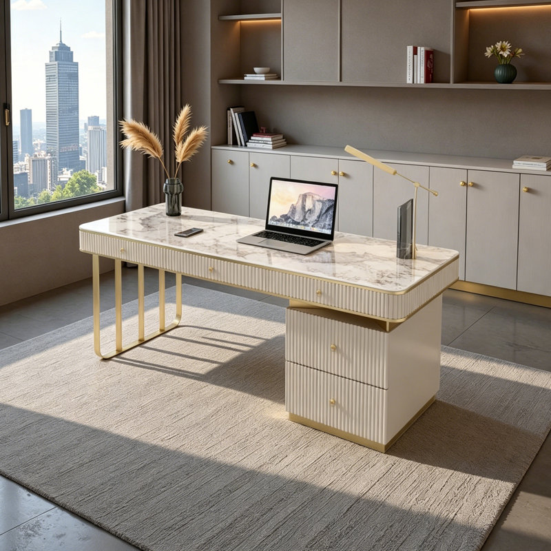 Bureau haut de gamme minimaliste et minimaliste, H 29,92 po x l 55,11 po x P 23,62 po