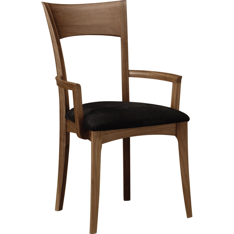 Ingrid 19.25'' H Upholstered Cherry Armchair, Natural Walnut, Ebony