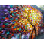 Arbres colorés - peinture sur toile tendue