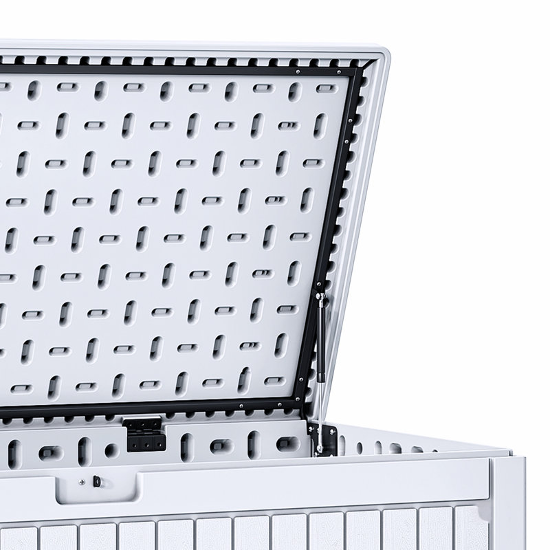 Boîte de rangement verrouillable en résine résistante à l'eau l 69,6 po Edrosie Inc, Blanc
