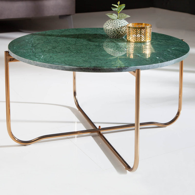 Cornesse Cross Legs Coffee Table, Grün, Gold