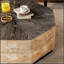 Table basse octogonale avec motif tridimensionnel en relief, centre de table rustique