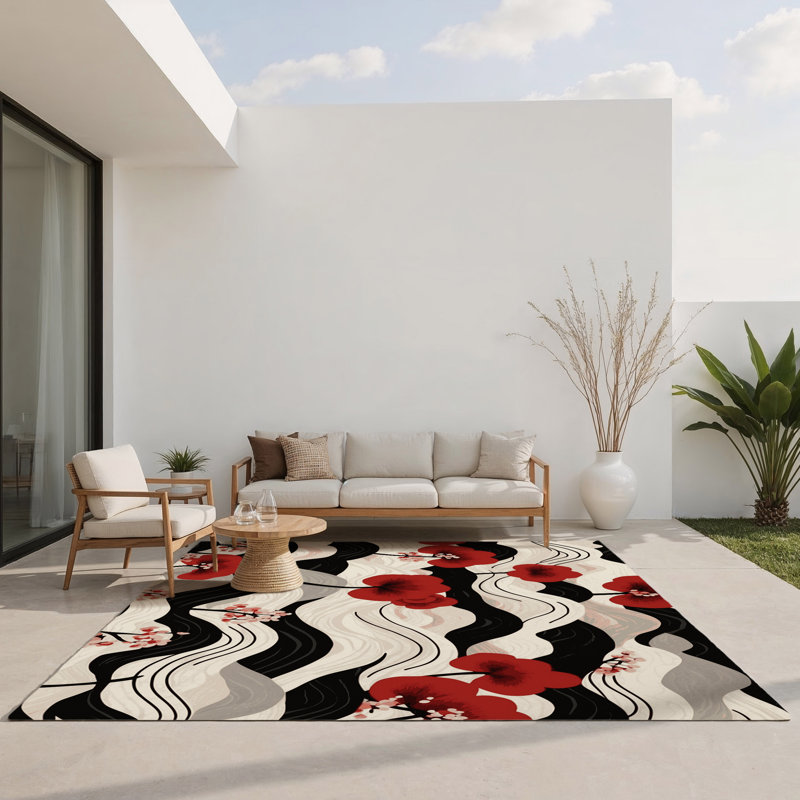 Woven Petals Indoor And Outdoor Area Rug, Rectangle 8' x 10'