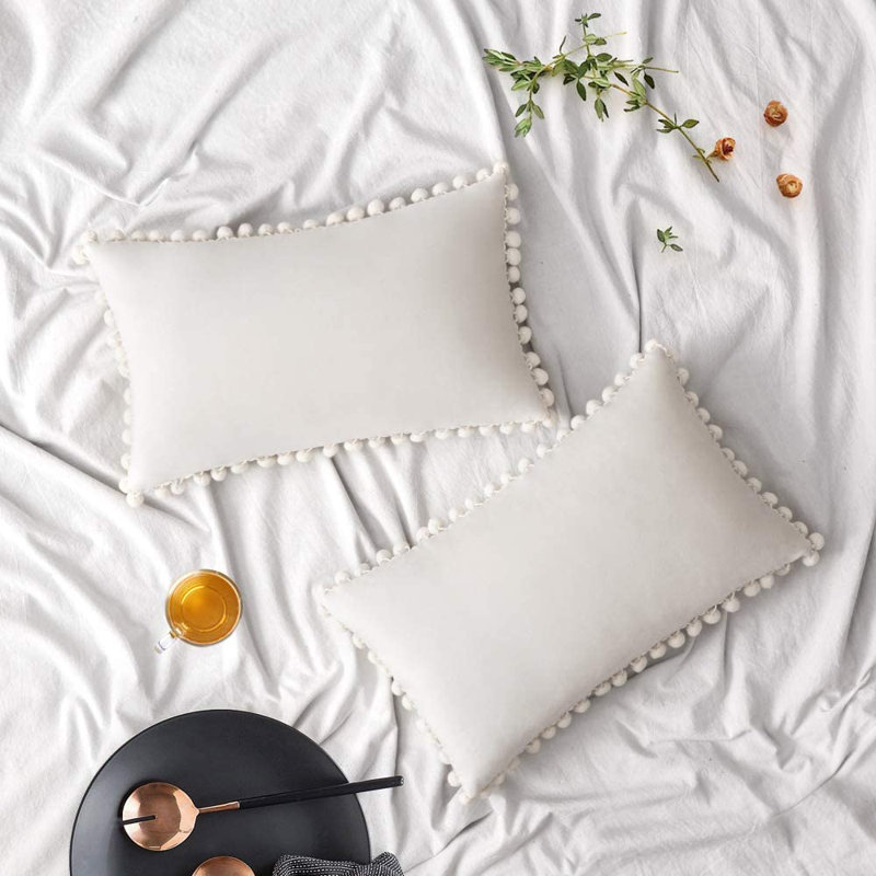 Housse de coussin rectangulaire en velours 