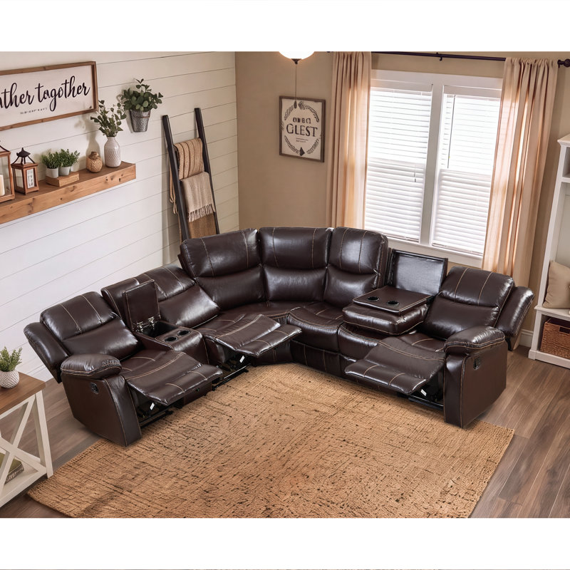 Chaise en similicuir avec console