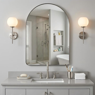 Elegant Arched Bathroom Vanity Mirror – Premium Stainless Steel Frame