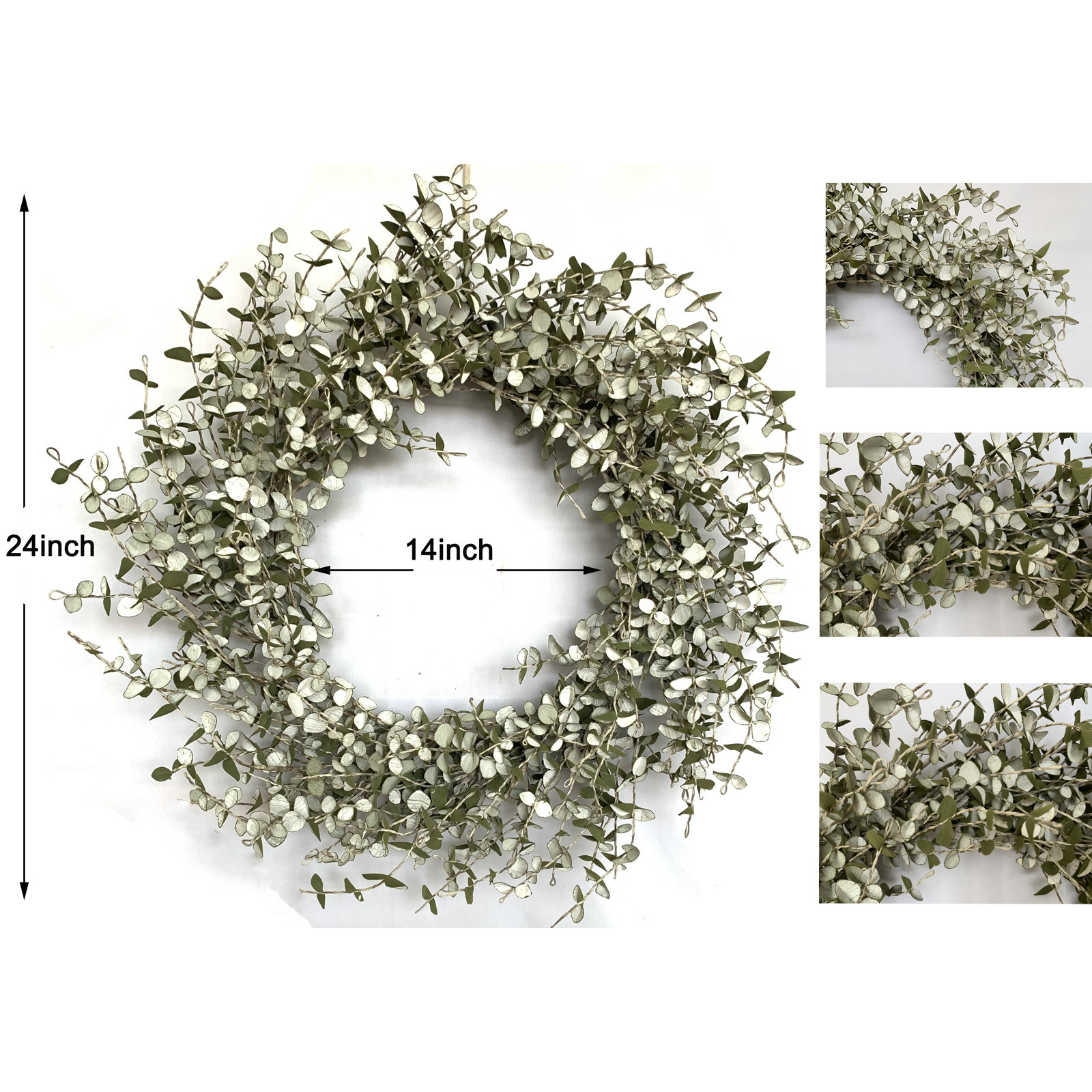 24" Handcrafted Eucalyptus No Holiday Wreath