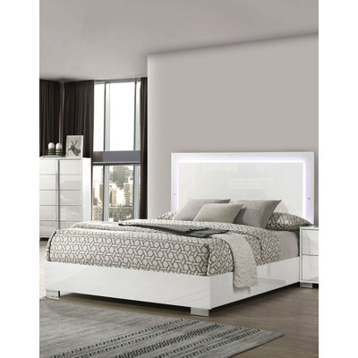 Lit pour grand lit 1pc avec tête de lit à DEL UV
