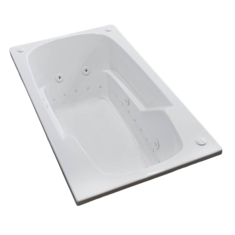 Anguilla 59'' x 31.75'' Drop-In Acrylic Bathtub, Left