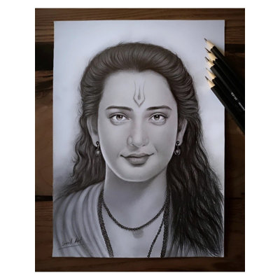 Lord Shri Ram Portrait | Graphite Pencil Medium | By Sunil Kumar