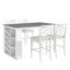 Ensemble de table de salle à manger en bois massif 5 pièces, table de 59 x 35,4 pouces avec support à vin incurvé et 4 chaises rembourrées-1897203107