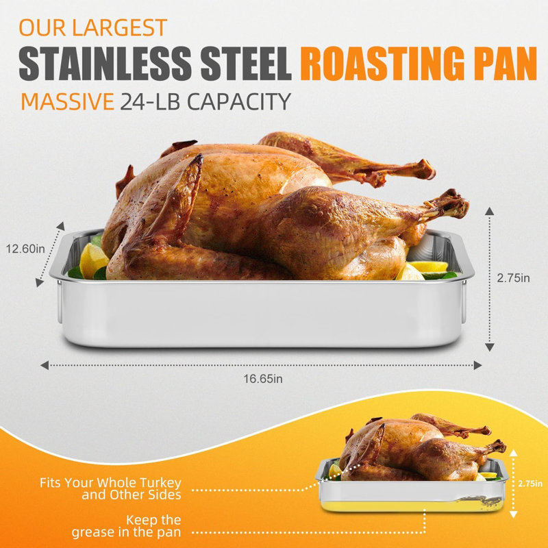 LUMARA HOME Stainless Steel Roasting Pan