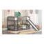 Lit superposé simple avec glissade, lit simple superposé simple avec clôture et échelle pour enfants adolescents gris-2145127654
