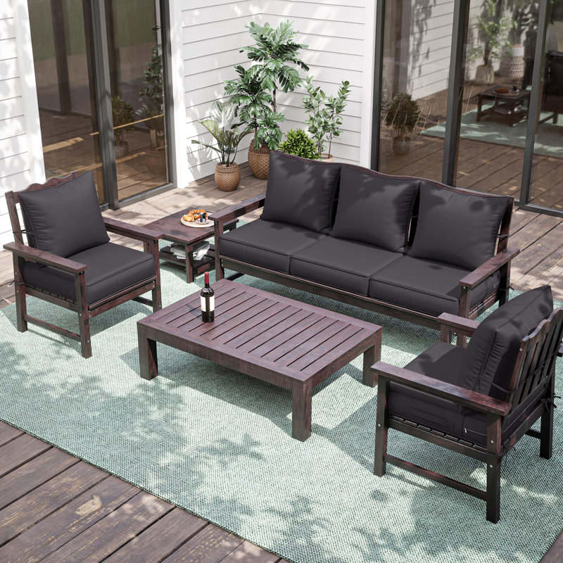 Outdoor Deep Seating Cushion Set Indoor And Outdoor Seat / Back Cushion, Available In 4 Sizes, 22" H x 24" W, Gray