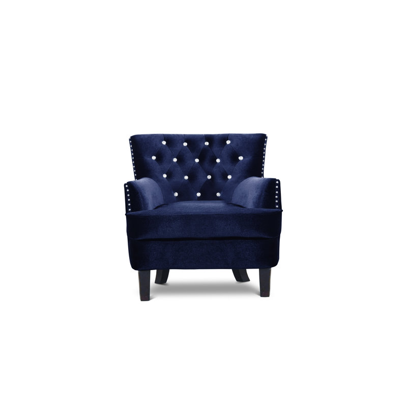 Aminat Upholstered Armchair, Blue Velvet