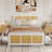 Rattan Bed Frame with Headboard, Boho Cane Platform Queen Size Bed Frame with 4 Drawers-250796178-250796176-261189019