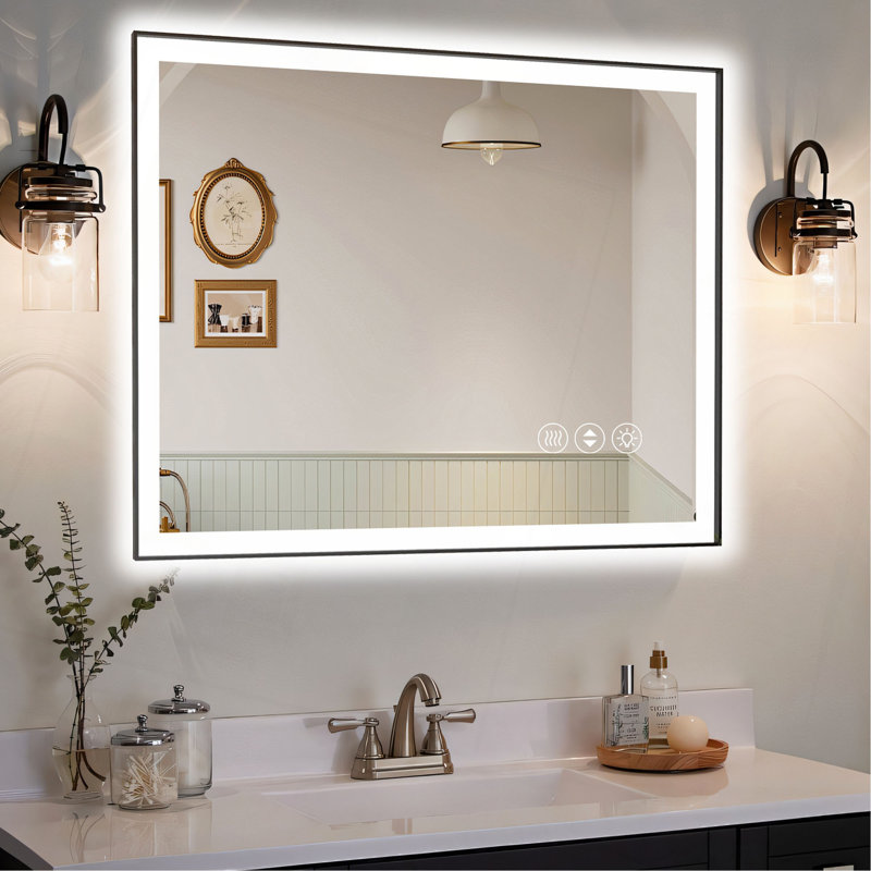 Frameless LED Bathroom Mirror,Smart Mirror, 40" x 32"