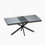Table de salle à manger rectangulaire de 55,11 po à 70,86 po avec plateau en pierre gris foncé