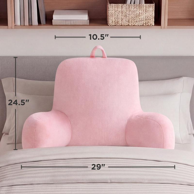 The Sheet Lab Plush Backrest Pillows, Pink, 29" x 24.5" x 10.5"