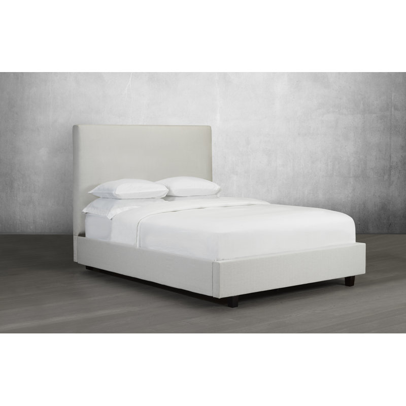 Lit plateforme avec rangement rembourré Harworth, Beige, Double