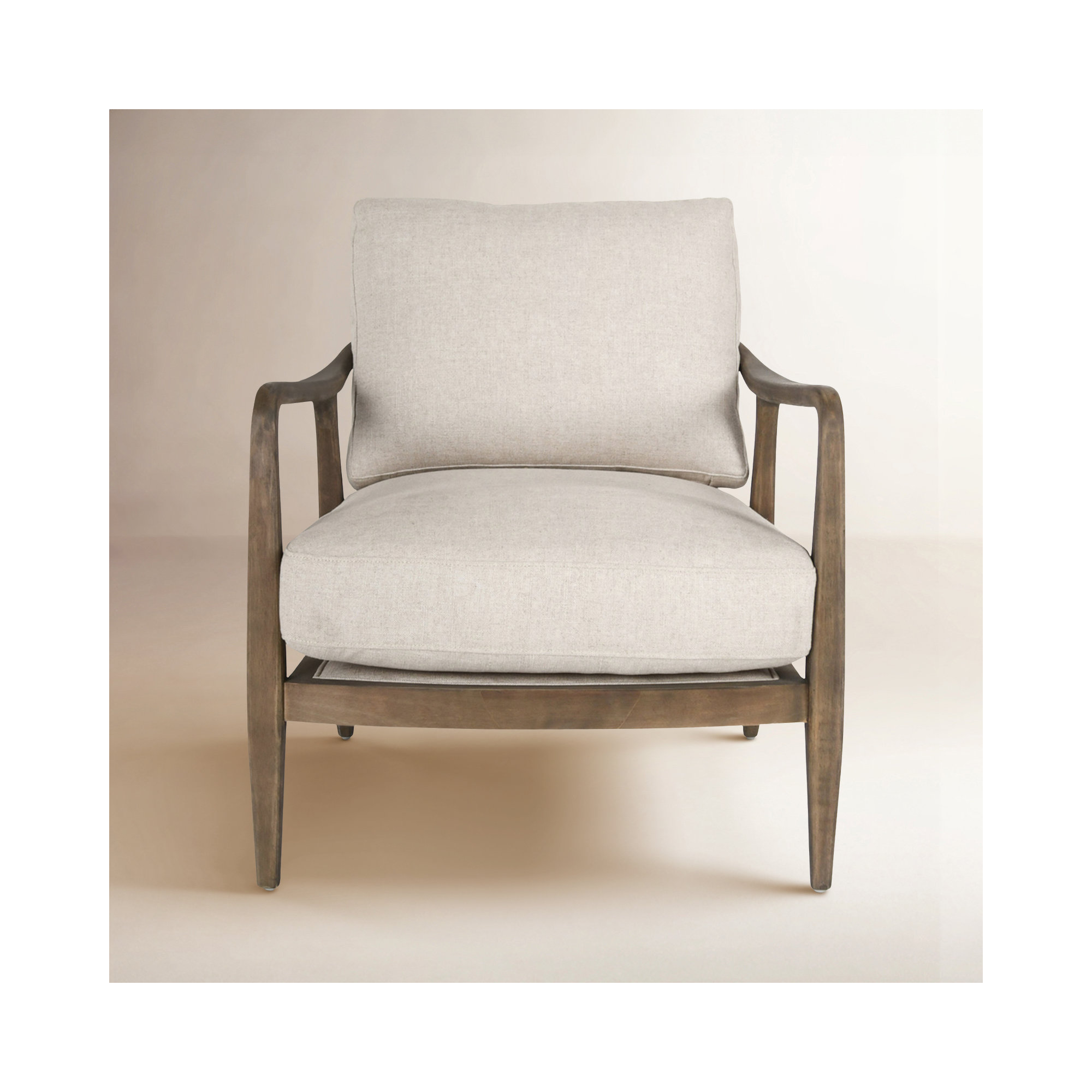 Sefarina Upholstered Armchair, Natural Beige Linen Blend