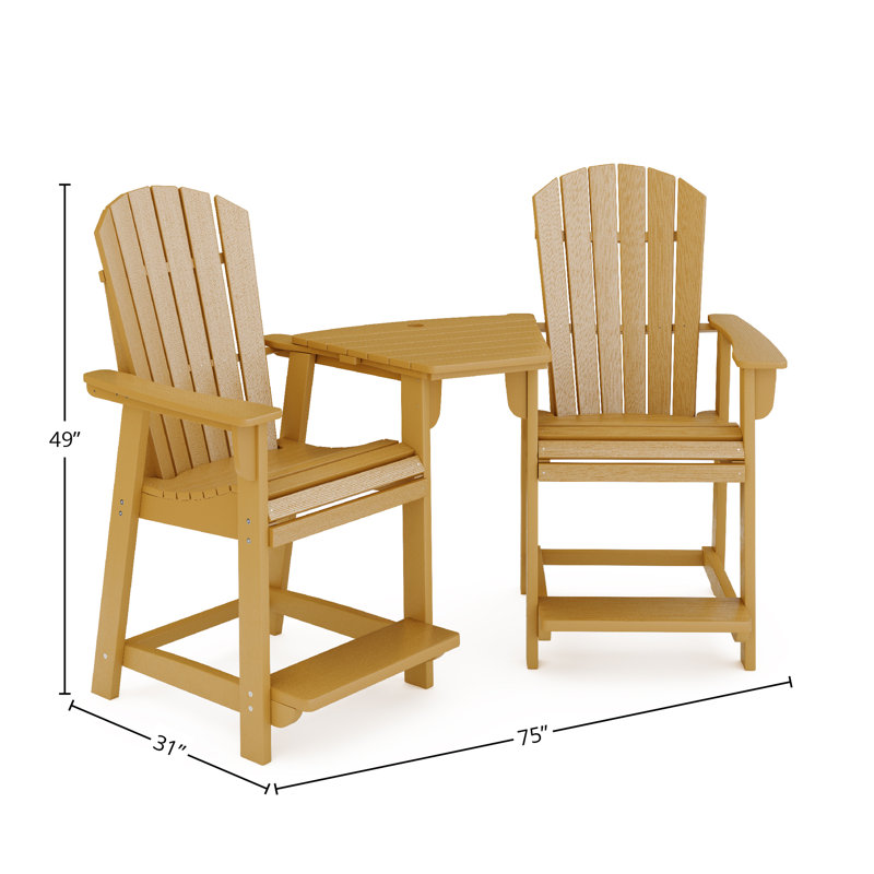 Banc d'extérieur Eberle Ocean View, Boardboard brun