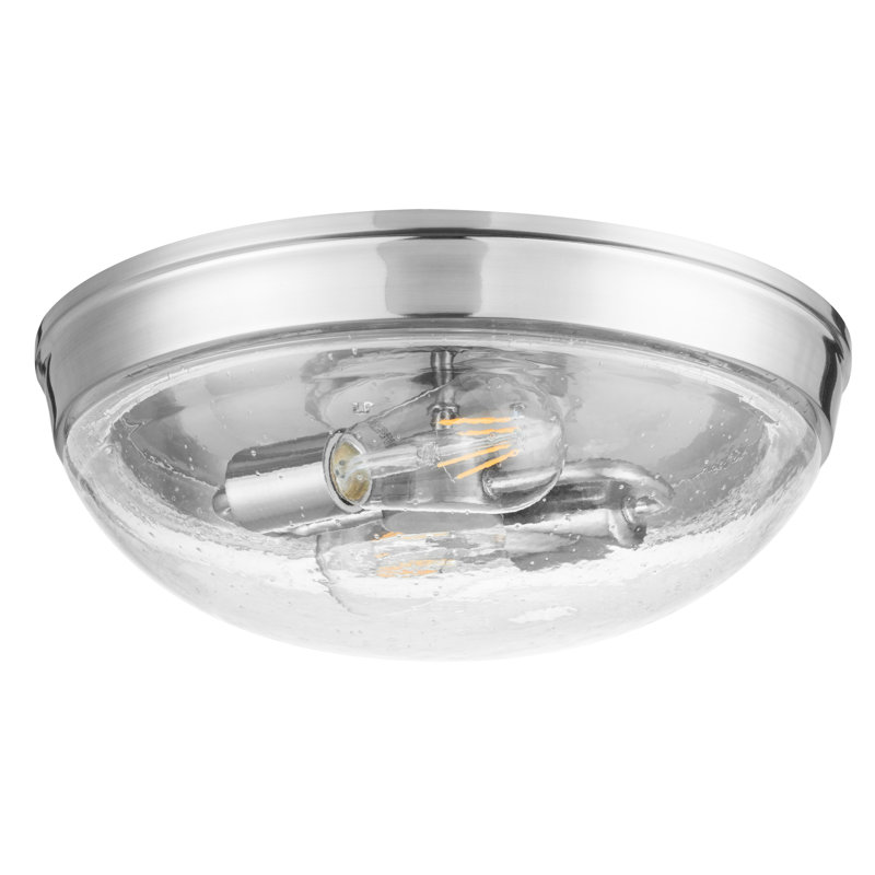 Madalyn Dome Indoor Flushmount Light, Seeded, Brushed Nickel
