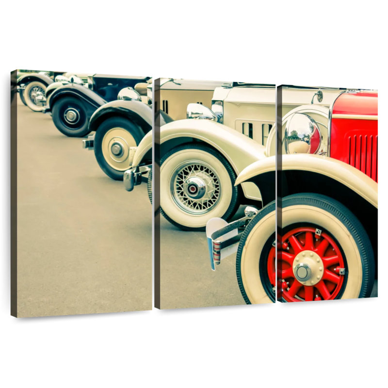 Roues de voiture rétro Mehar, H 36 po x l 57 po