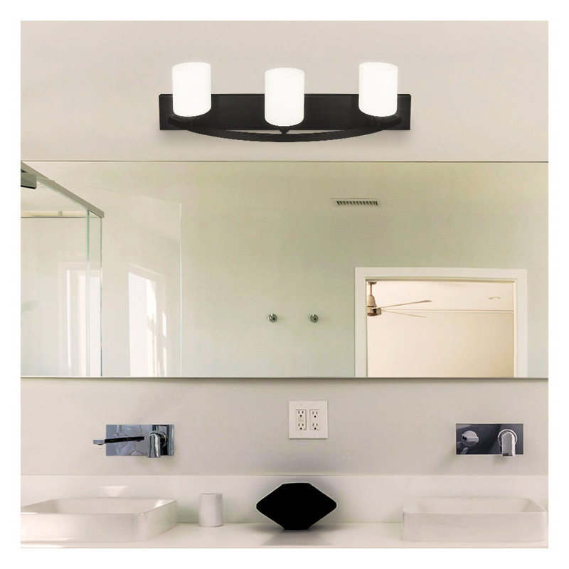 3 - Light Dimmable Vanity Light, Matte Black