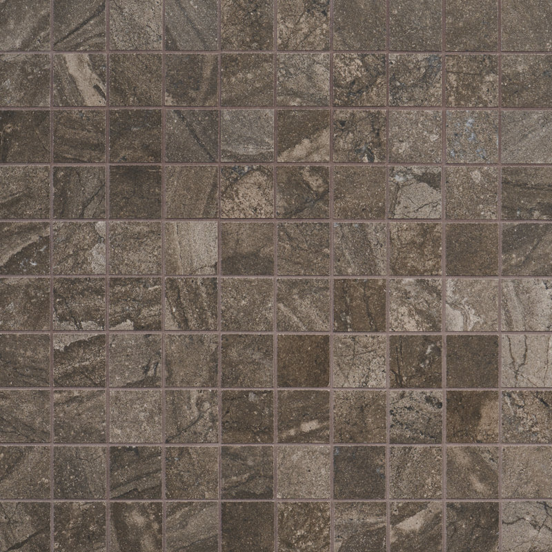 Esperanza X 11,81 po Carreau de mosaïque de plancher et de mur en porcelaine matte (0,96 pi2 / chaque), Brun terre