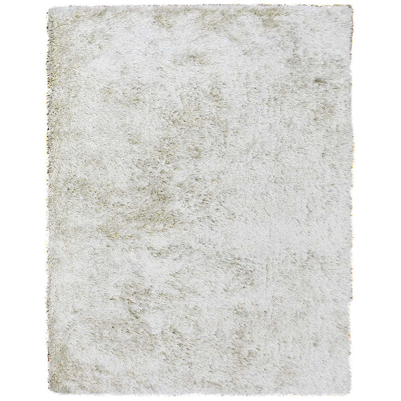 Sanford Hand Tufted Shag Polyester Eco-Friendly Area Rugs - Rectangle, White Color, Plain Solid Design, High Pile Thick Handmade Anti Skid Area Rugs for Living Room, Bed Room